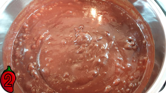 koniec gotowania śliwki z chili i czekoladą